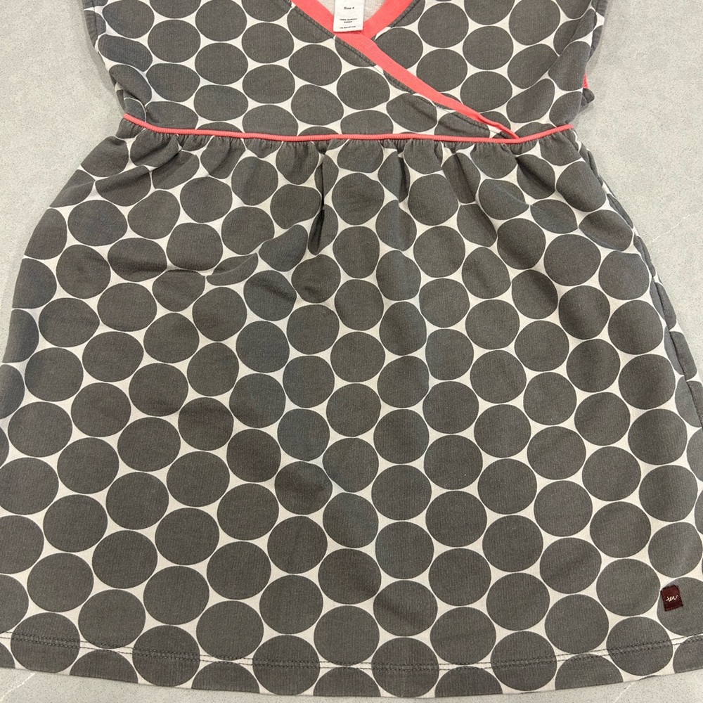 Tea Collection Gray Polka Dot Kids Dress